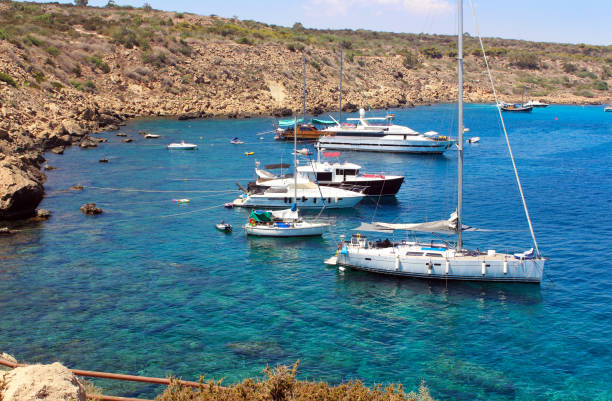 istock Mediterranean Sea white yachts in Cyprus 1090815412