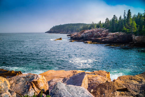 Otter Cliff Overlook in Acadia National Park, Maine, USA.