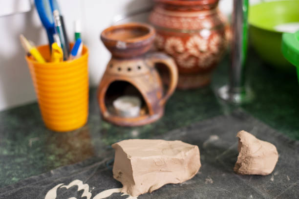 istock Clay products are on the table. Theme of making clay 1090822566