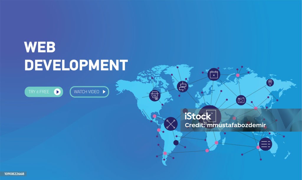 Developing World Abstract Web Development World Stock Illustration - Download Image Now ...
