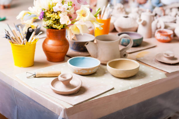 istock Clay products are on the table. Theme of making clay 1090822708