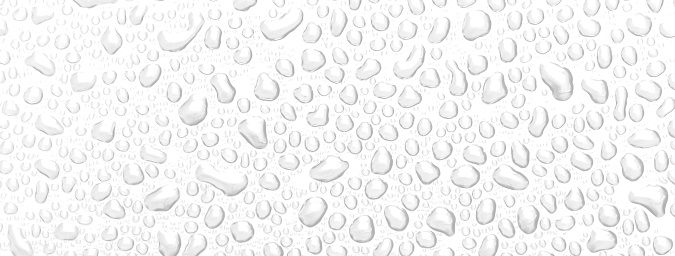 The concept of water drops on a white background