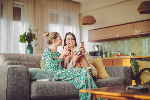 Young women at home