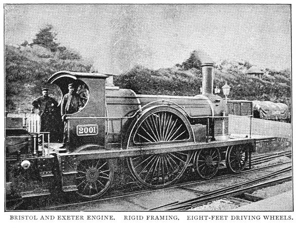 illustrations, cliparts, dessins animés et icônes de victorien gravure noir et blanc un bristol et exeter machine à vapeur voie large britannique du xixe siècle des chemins de fer ; anglais illustré 1892 - road going steam engine