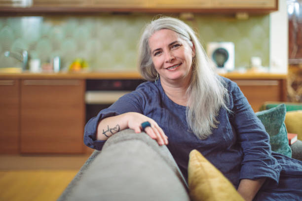 Mature woman at home