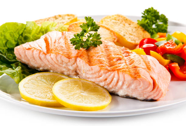 istock Grilled salmon and vegetables 1090833808