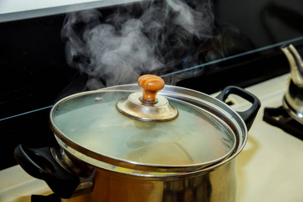 istock Homemade chicken delicious soup is cooked in a pot 1090844706