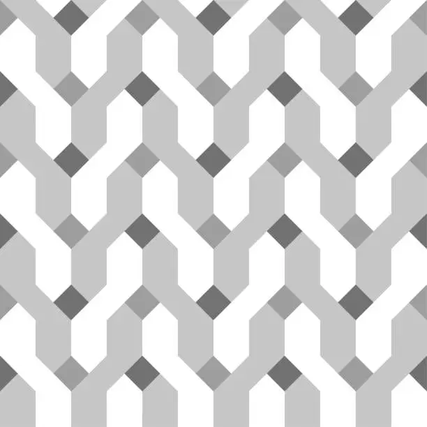 Vector illustration of Seamless background pattern - Pigtails - grayscale wallpaper - vector Illustration