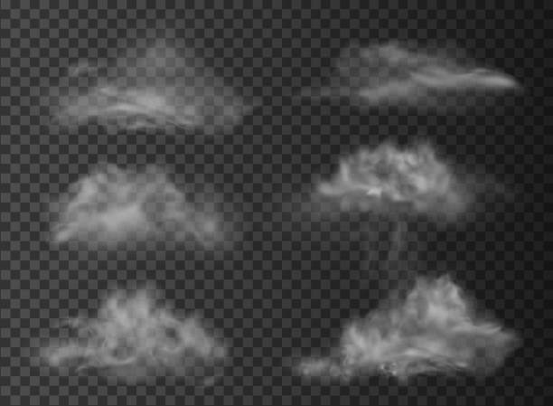ベクトル雲と透明な背景に煙のセット - meteorology sky cloud light点のイラスト素材／クリップアート素材／マンガ素材／アイコン素材