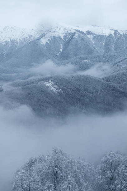 montagne di veiw beauyiful con nuvole - beauyiful foto e immagini stock