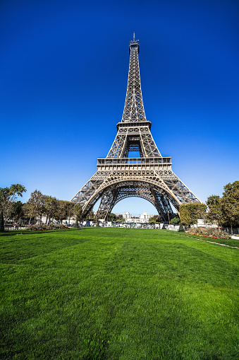 Low Angle View Eiffel's Tower In Paris, France