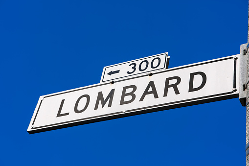Lombard street sign in San Francisco