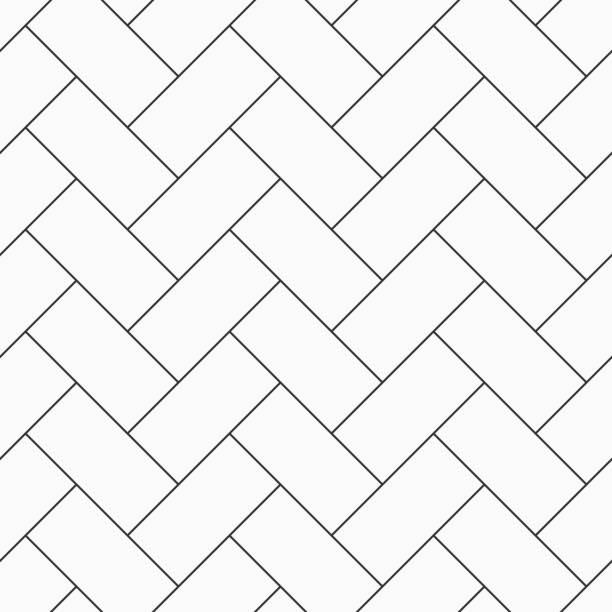 ilustrações de stock, clip art, desenhos animados e ícones de herringbone parquet vector seamless pattern. - seamless brick repetition pattern