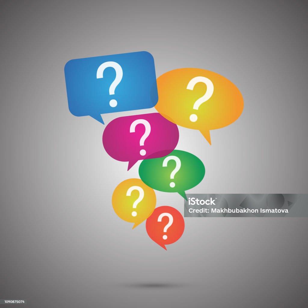 Questions Bobbles Speech Bubbles With Question Concept Design Stock Illustration ...