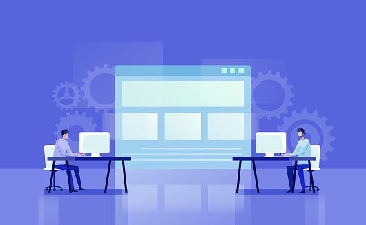 Web Developer Teamwork Graphic Design And Web Developer Working And Business Teamwork Concept ...