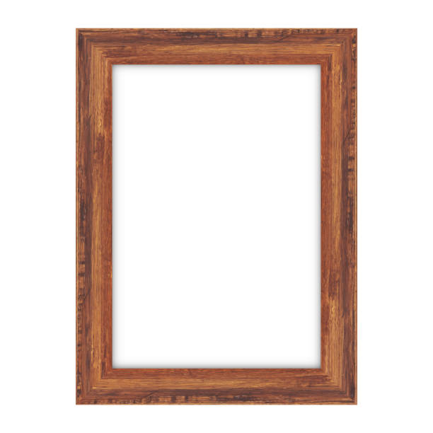 ilustrações de stock, clip art, desenhos animados e ícones de wood picture frame on white background - picture frame frame wood photograph