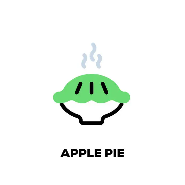 Vector illustration of Apple Pie Line Icon