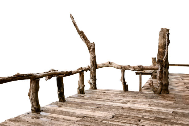 istock Wooden porch isolated 1090884656