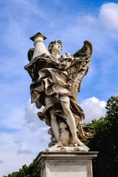 istock Angel with Column, statue from the Saint Angelo Bridge in Rome, Italy 1090904664