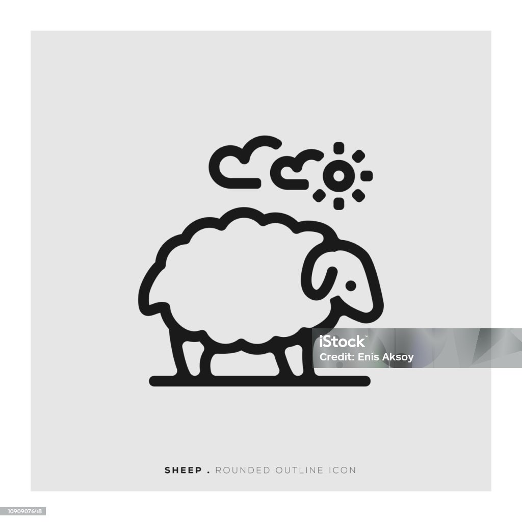 Sheep Rounded Line Icon Sheep stock vector