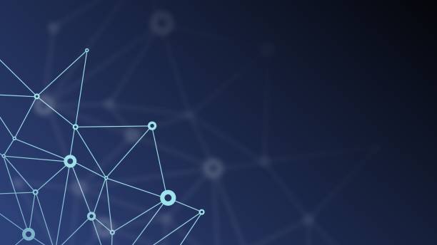 istock Abstract futuristic crypto blockchain. White dots and shapes in triangles. Modern digital technology texture for banner or web. Cell, background 1090908680