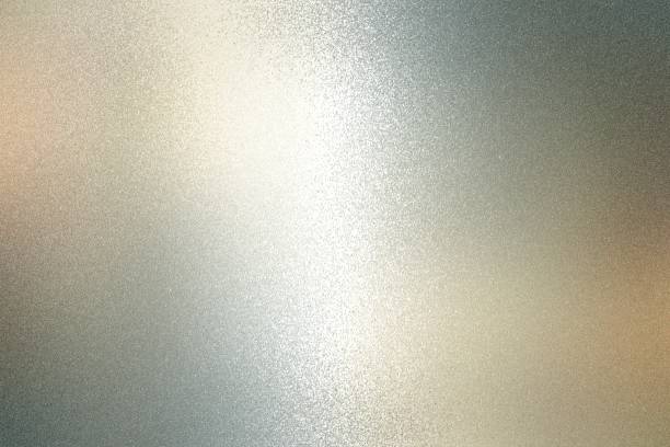 istock Texture of reflection on rough gray metallic wall, abstract background 1090917732