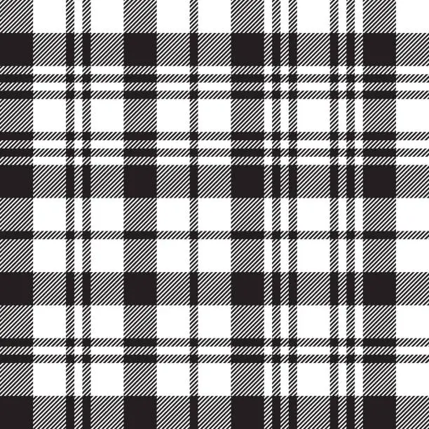 Vector illustration of Black watch tartan check plaid seamless pattern