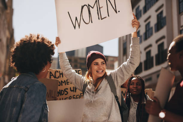 istock Group of females activist protesting 1090929886