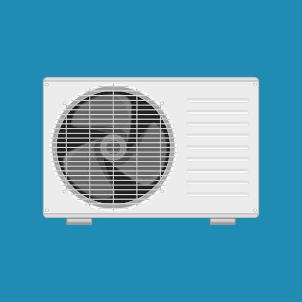 klimatyzator. - air air conditioner electric fan condition stock illustrations