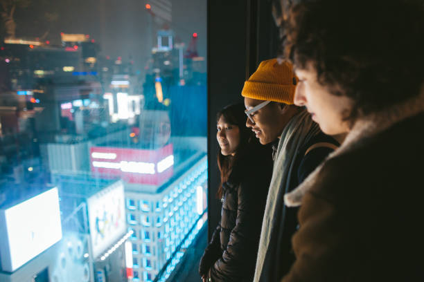 Multi-ethnic friends travelling in Japan