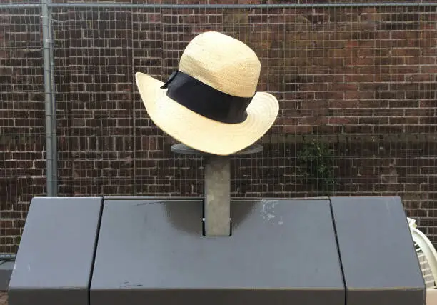 a lost straw hat found on the streets of Amsterdam