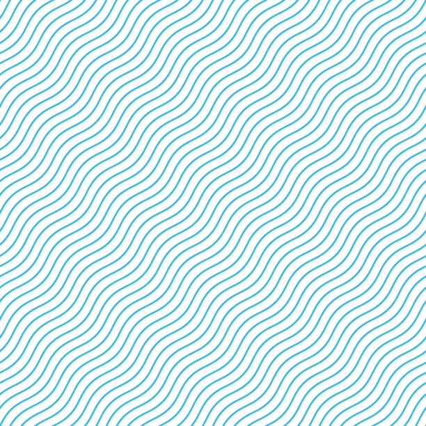 Diagonal stripes waves. Blue and white seamless wave pattern. Linear diagonal waves background. Abstract geometric ornament. Sea or ocean texture. Vector illustration in flat style. EPS 10. environment patterns stock illustrations