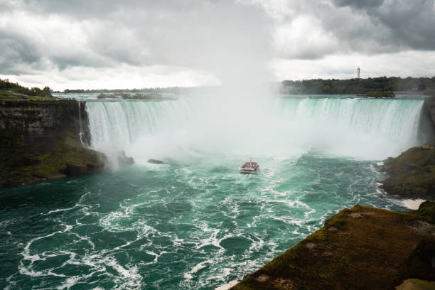 View of the Niagara falls from Canada side. stock photo