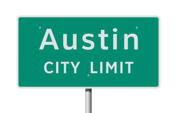 Vector illustration of Austin City Limits road sign