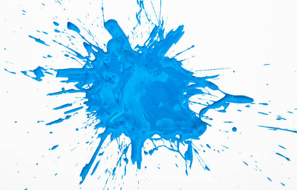 istock Blot and splashes of blue paint 1090945532