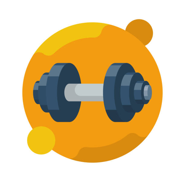 Dumbbell icon cartoon style Dumbbell icon cartoon style. Vector illustration flat design. Isolated on white background. Sport equipment. weightlifting stock illustrations