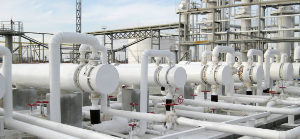 istock Heat exchangers in a refinery 1090950738