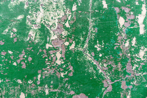 Abstract old and abandoned crack epoxy green floor texture. Perfect for background.