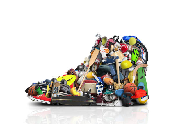 istock Great sneaker made up of different sports accessories 1090958986