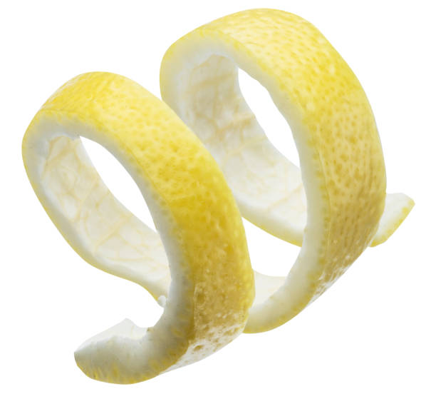 istock Lemon peel or lemon twist on white background. 1090964358