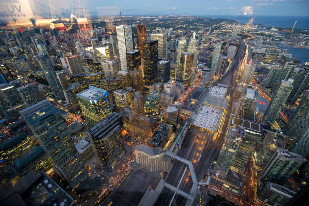 istock Dusk time view of Toronto downton from the CN tower. 1090964686