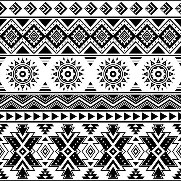 Vector illustration of Tribal aztec seamless pattern.