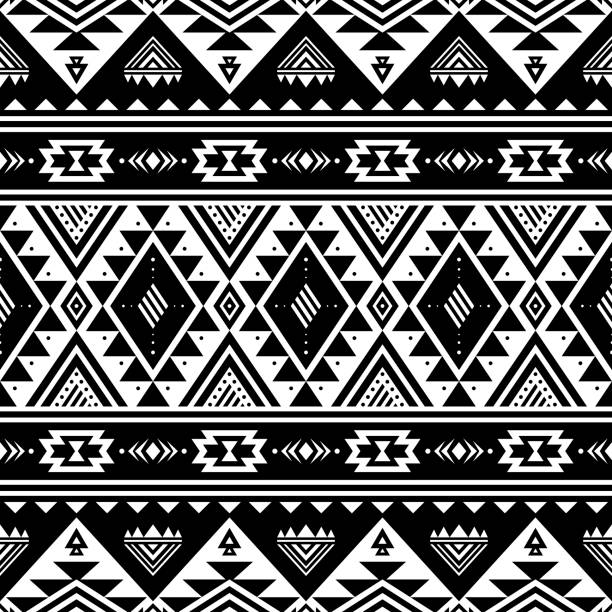 부족 아즈텍 완벽 한 패턴입니다. - 나바호 문화 stock illustrations