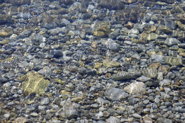 istock Transparent sea water at pebble beach 1090969086