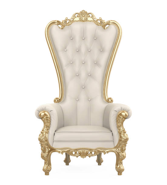 Throne Chair Isolated Throne Chair isolated on white background. 3D render throne stock pictures, royalty-free photos & images