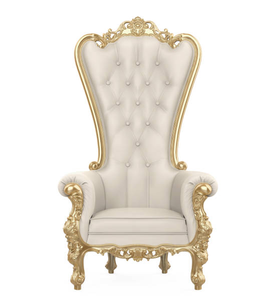 тронный стул изолирован - throne стоковые фото и изображения