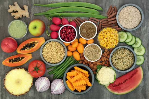 Alkaline Health Food Sampler stock photo