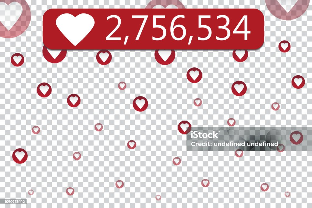 Counter Notification Icon on transparent background. Follower. Icon likes symbol, button, ui, web. Social media likes. Vector illustration Counter Notification Icon on transparent background. Follower. Icon likes symbol, button, ui, web. Social media likes. Vector illustration. EPS10 Advice stock vector