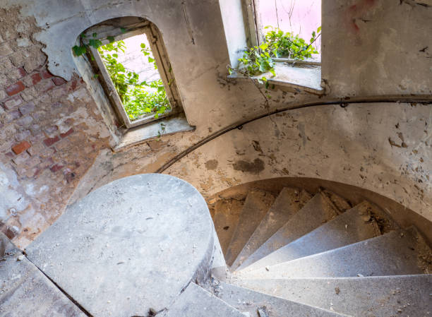 istock Spiral staircase in the old building 1090976020