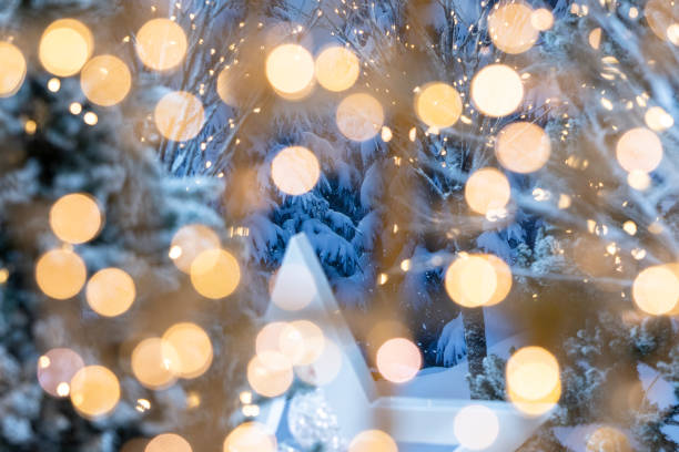 istock New year background with lighting tree and snowman 1090977718